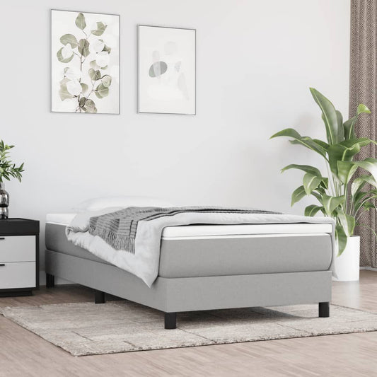 Box Spring Bed Frame Light Gray Twin XL Fabric (US Only) image 1