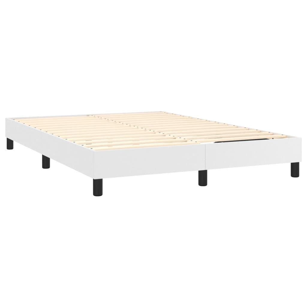 Box Spring Bed Frame White Full Faux Leather (US Only) image 4