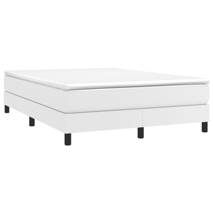 Box Spring Bed Frame White Full Faux Leather (US Only) image 3