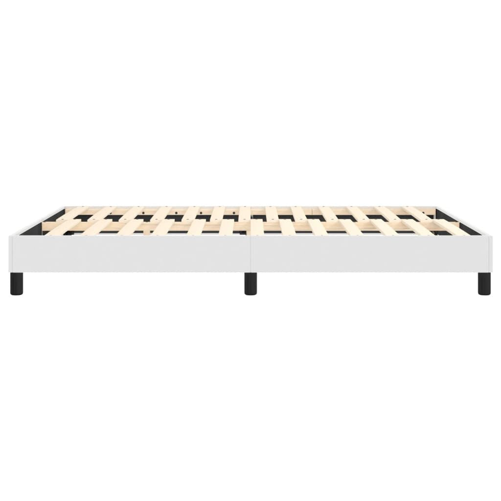 Box Spring Bed Frame White Full Faux Leather (US Only) image 6