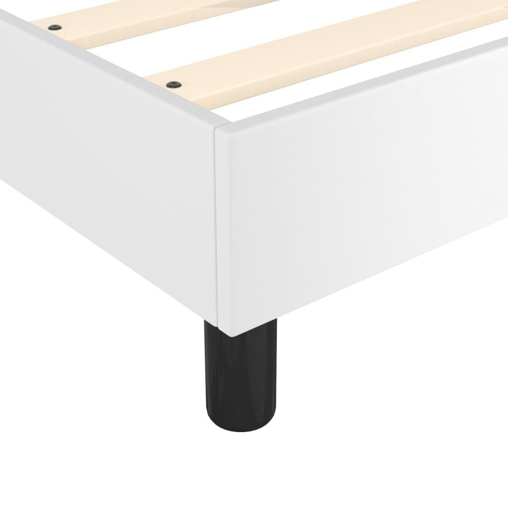 Box Spring Bed Frame White Full Faux Leather (US Only) image 7