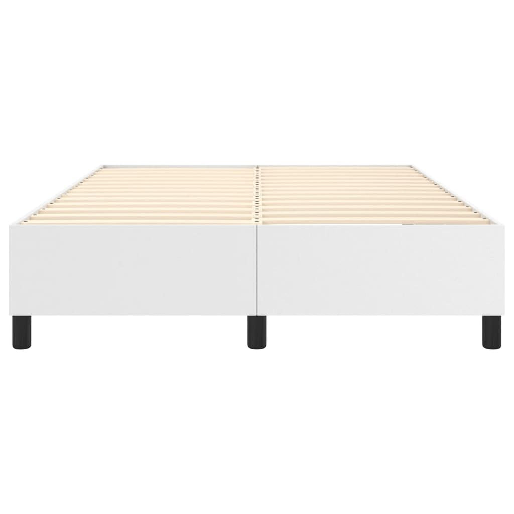 Box Spring Bed Frame White Queen Faux Leather (US Only) image 5