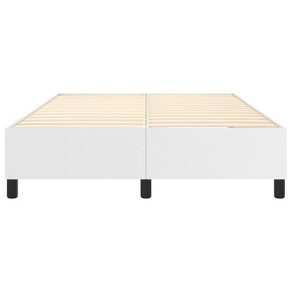 Box Spring Bed Frame White Queen Faux Leather (US Only) image 5
