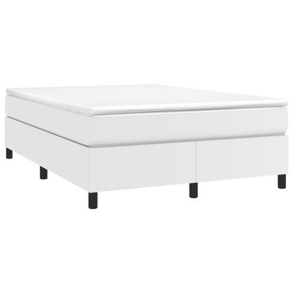 Box Spring Bed Frame White Queen Faux Leather (US Only) image 3