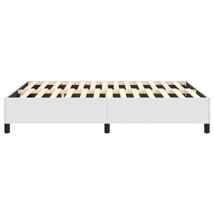 Box Spring Bed Frame White Queen Faux Leather (US Only) image 6