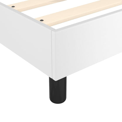 Box Spring Bed Frame White Twin XL Faux Leather (US Only) image 7