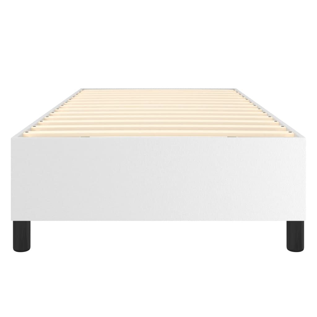 Box Spring Bed Frame White Twin XL Faux Leather (US Only) image 5