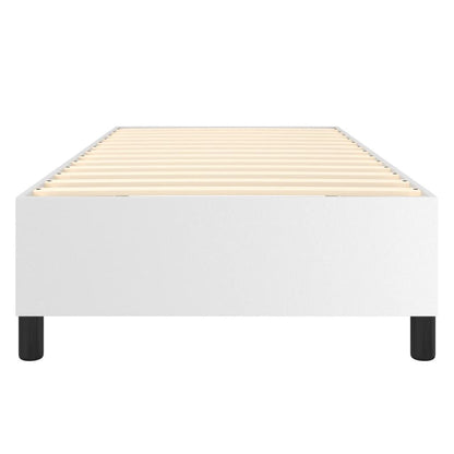 Box Spring Bed Frame White Twin XL Faux Leather (US Only) image 5