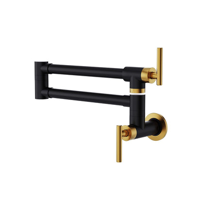 Brass Made Pot Filler, Black & Gold Pot Filler Faucet, Wall Mount Folding Kitchen Sink Pot Filler Faucets, Retractable S image 4