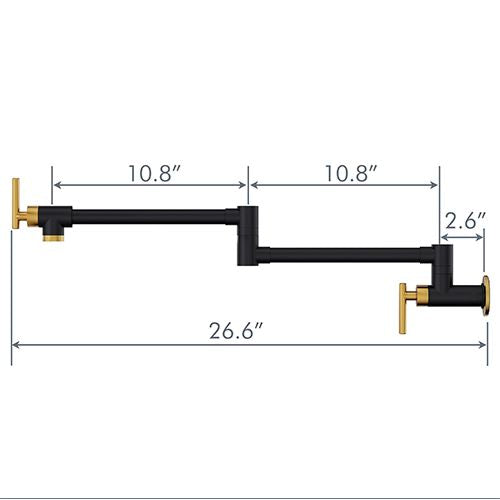 Brass Made Pot Filler, Black & Gold Pot Filler Faucet, Wall Mount Folding Kitchen Sink Pot Filler Faucets, Retractable S image 8