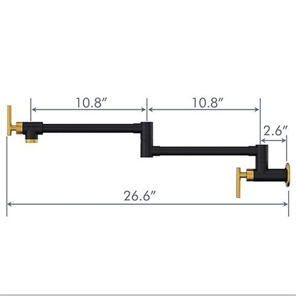 Brass Made Pot Filler, Black & Gold Pot Filler Faucet, Wall Mount Folding Kitchen Sink Pot Filler Faucets, Retractable S image 8