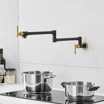 Brass Made Pot Filler, Black & Gold Pot Filler Faucet, Wall Mount Folding Kitchen Sink Pot Filler Faucets, Retractable S image 7