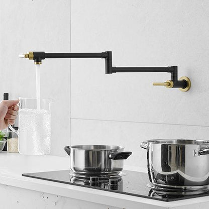 Brass Made Pot Filler, Black & Gold Pot Filler Faucet, Wall Mount Folding Kitchen Sink Pot Filler Faucets, Retractable S image 5