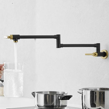 Brass Made Pot Filler, Black & Gold Pot Filler Faucet, Wall Mount Folding Kitchen Sink Pot Filler Faucets, Retractable S image 3