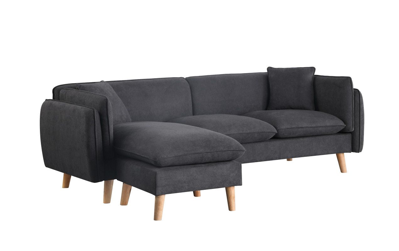 Brayden 86.5" Dark Gray Fabric Sectional Sofa Chaise image 6
