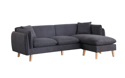 Brayden 86.5" Dark Gray Fabric Sectional Sofa Chaise image 5