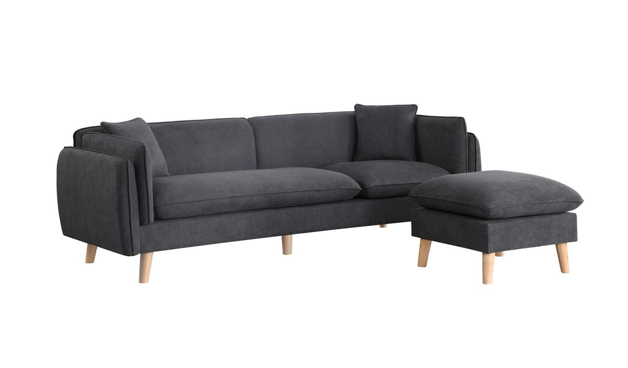 Brayden 86.5" Dark Gray Fabric Sectional Sofa Chaise image 7