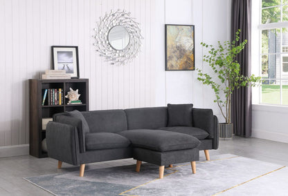 Brayden 86.5" Dark Gray Fabric Sectional Sofa Chaise image 3