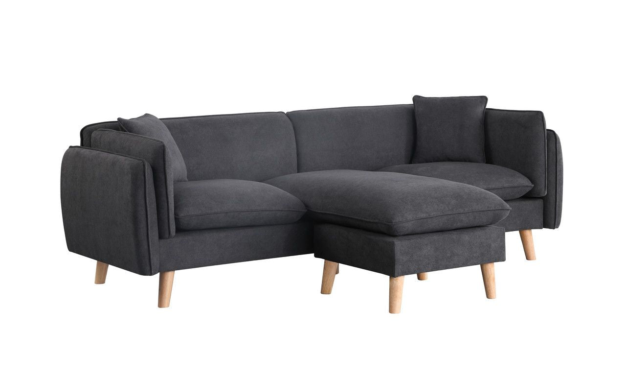Brayden 86.5" Dark Gray Fabric Sectional Sofa Chaise image 8