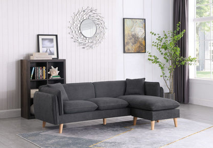 Brayden 86.5" Dark Gray Fabric Sectional Sofa Chaise image 1