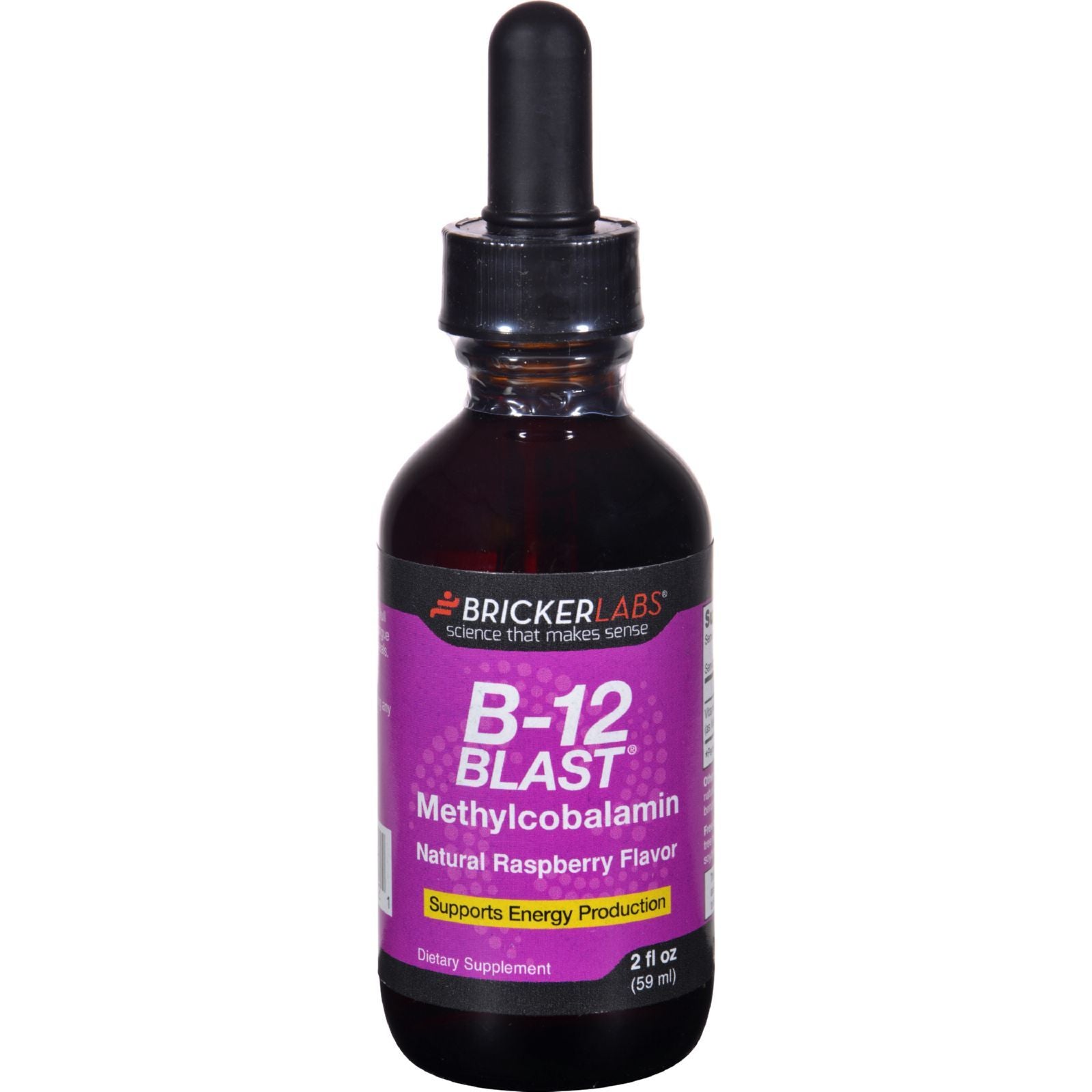 Bricker Labs - B-12 Blast - Methylcobalamin - Natural Raspberry - 2 Oz image 1