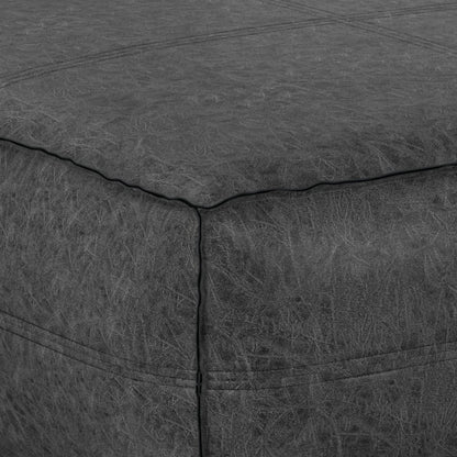 Brody - Extra Large Coffee Table Pouf - Distressed Black image 2