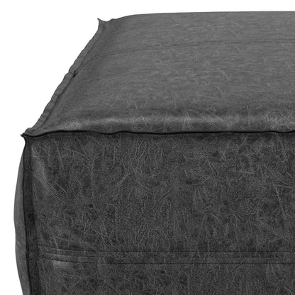 Brody - Extra Large Coffee Table Pouf - Distressed Black image 4