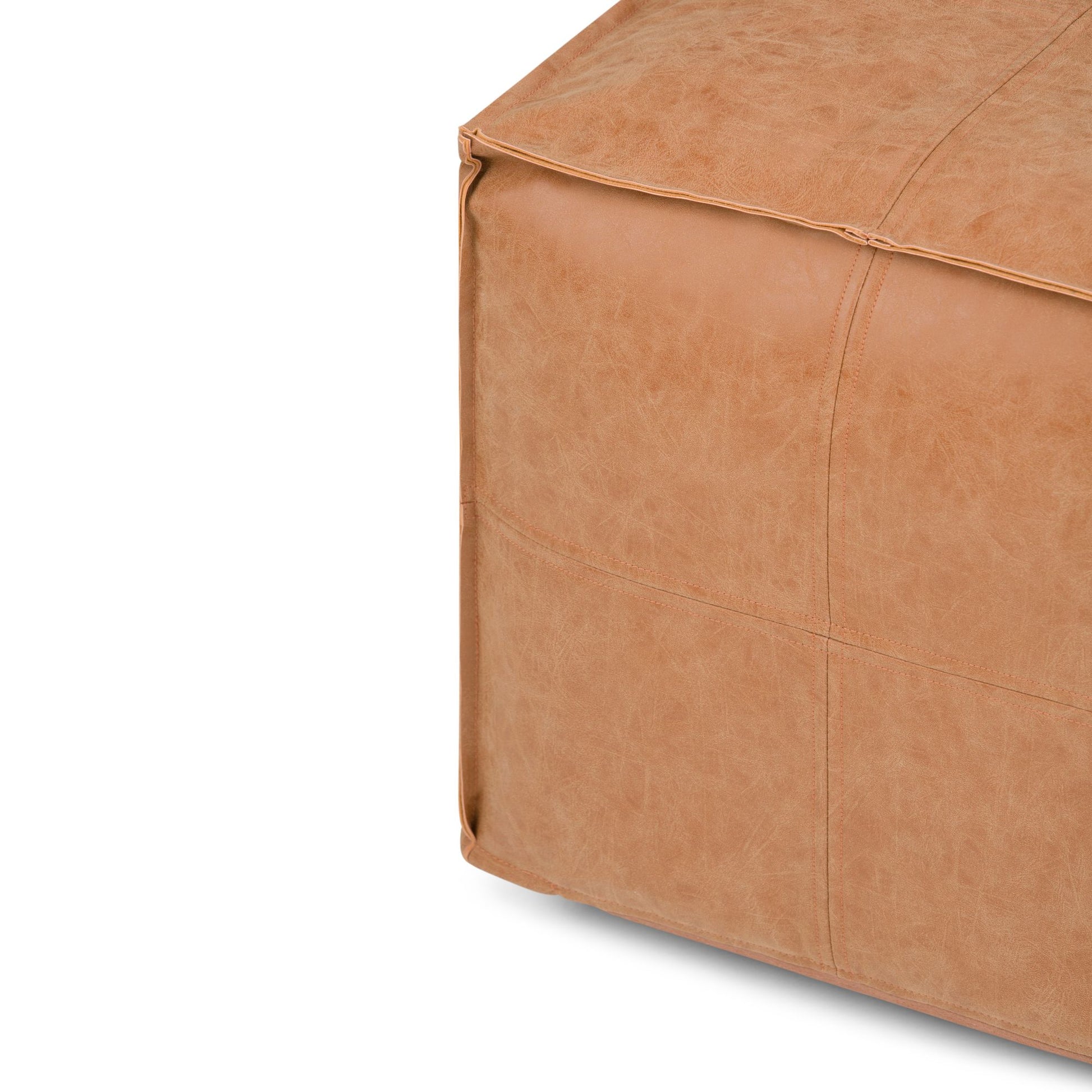 Brody - Large Square Coffee Table Pouf - Distressed Brown image 5