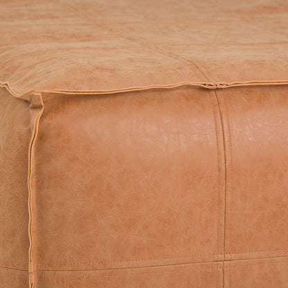 Brody - Large Square Coffee Table Pouf - Distressed Brown image 2