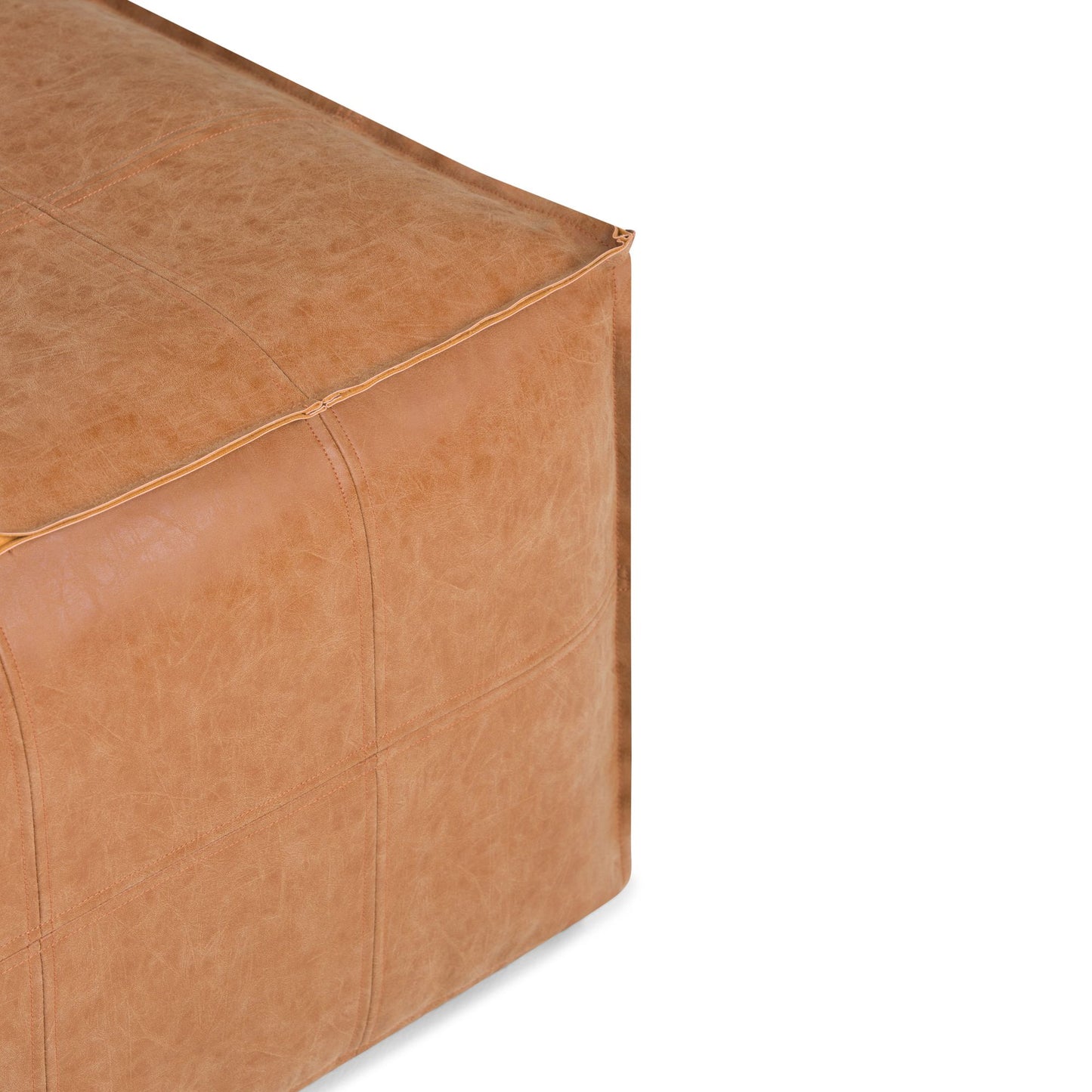 Brody - Large Square Coffee Table Pouf - Distressed Brown image 3