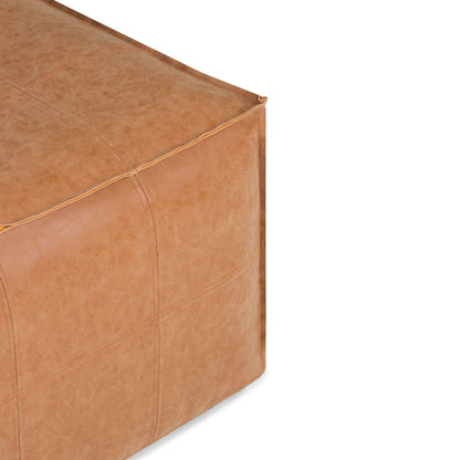 Brody - Large Square Coffee Table Pouf - Distressed Brown image 3