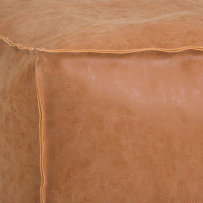 Brody - Square Pouf - Distressed Brown image 5