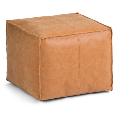 Brody - Square Pouf - Distressed Brown image 2