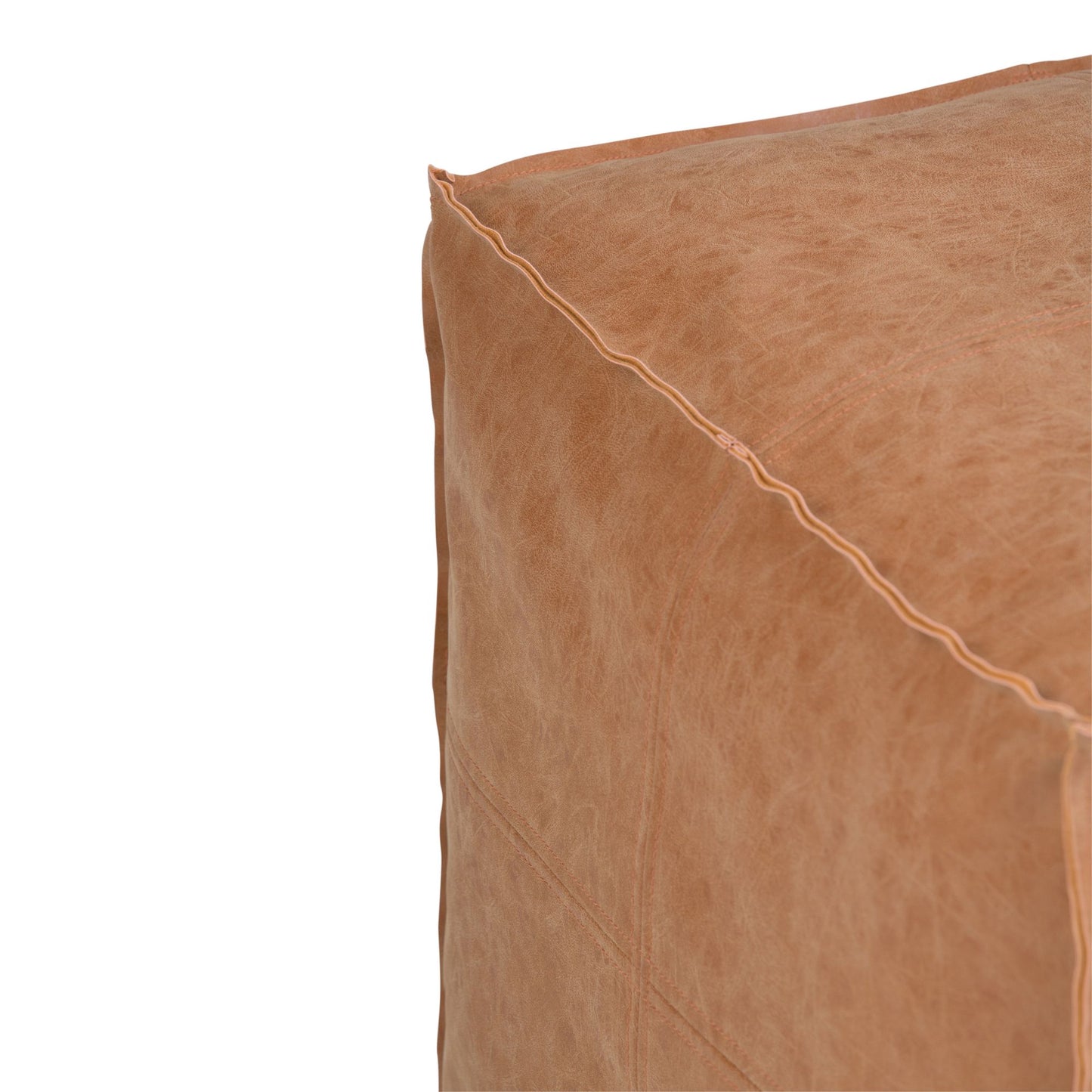 Brody - Square Pouf - Distressed Brown image 6