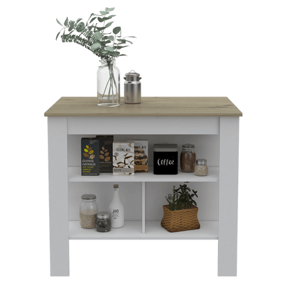 Brooklyn Antibacterial Surface Kitchen Island, Three Concealed Shelves image 8
