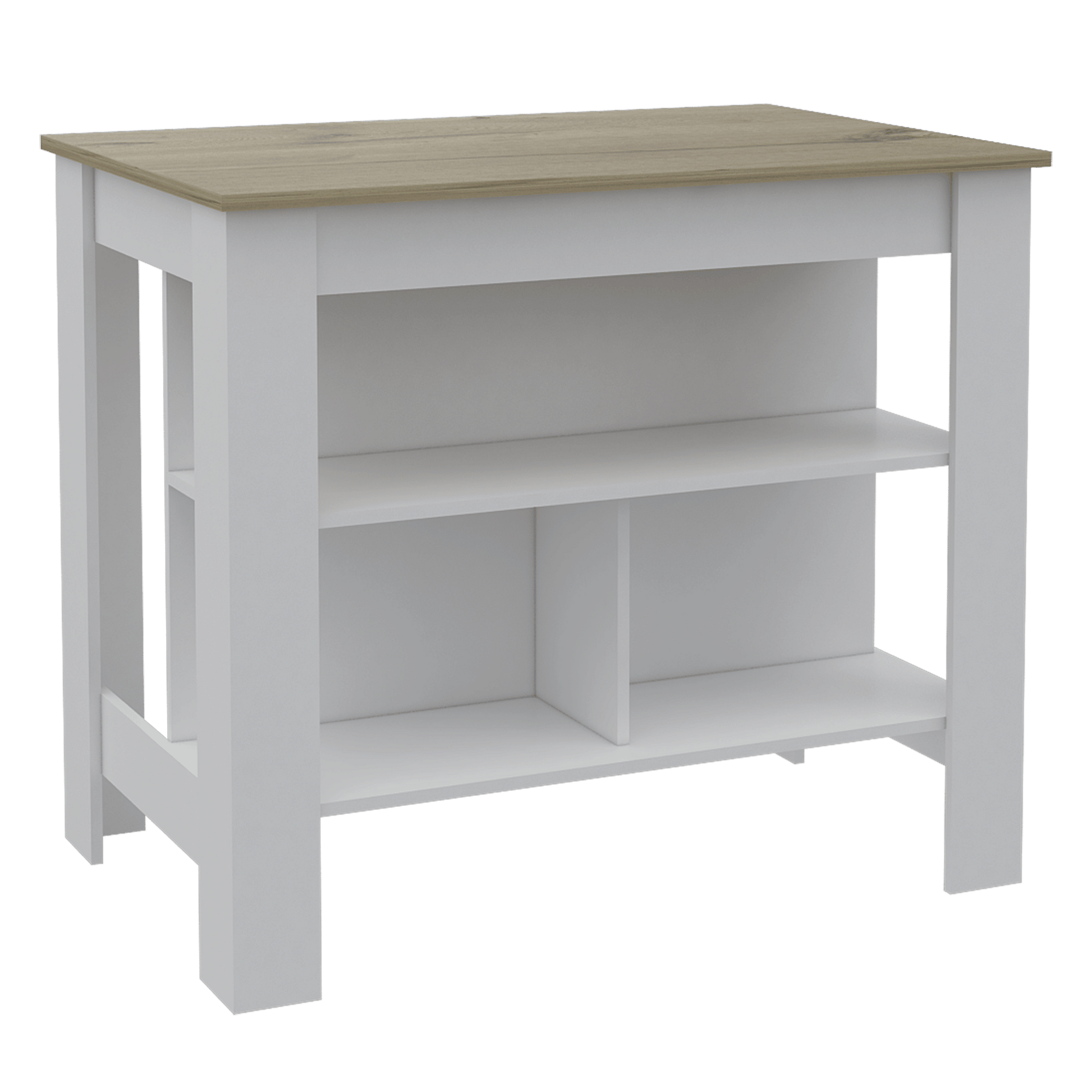 Brooklyn Antibacterial Surface Kitchen Island, Three Concealed Shelves image 9
