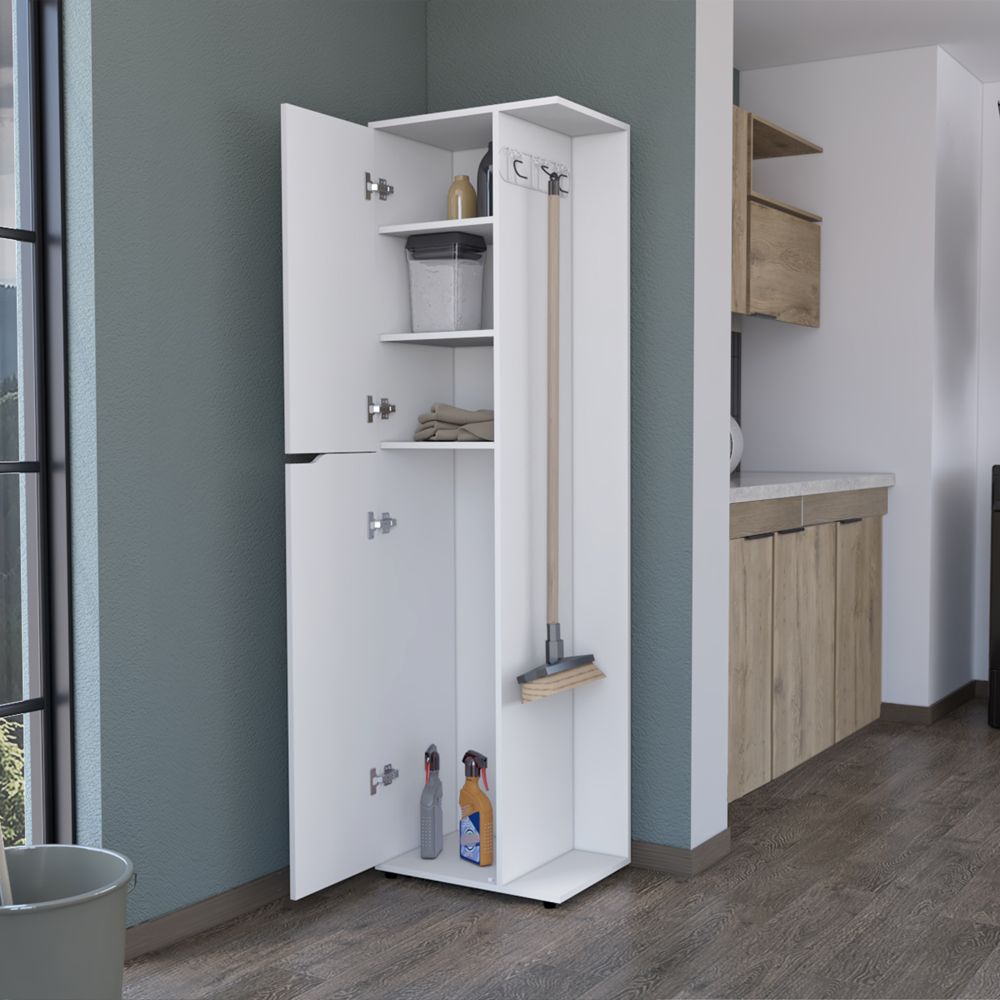 Broom Storage Closet Edmond, Kitchen, White image 3