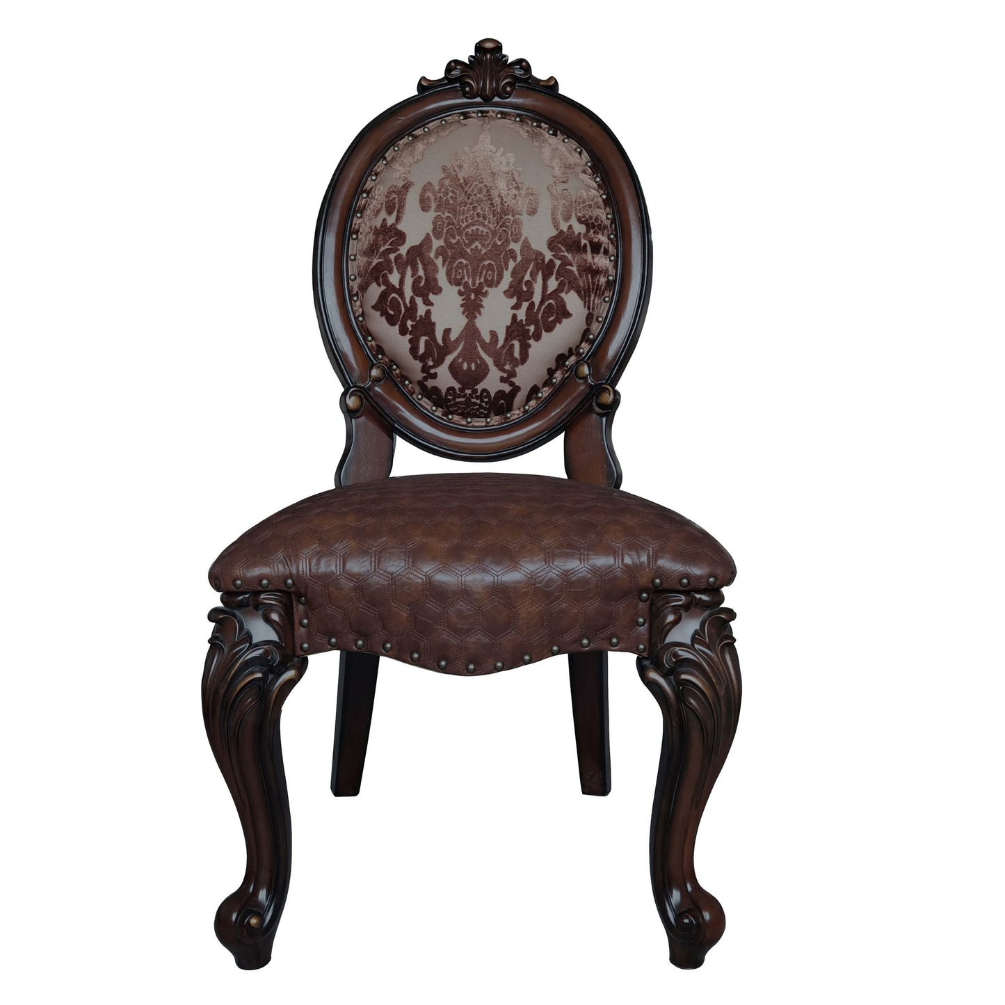 Brown and Cherry Oval Back Side Chairs (Set of 2) image 2