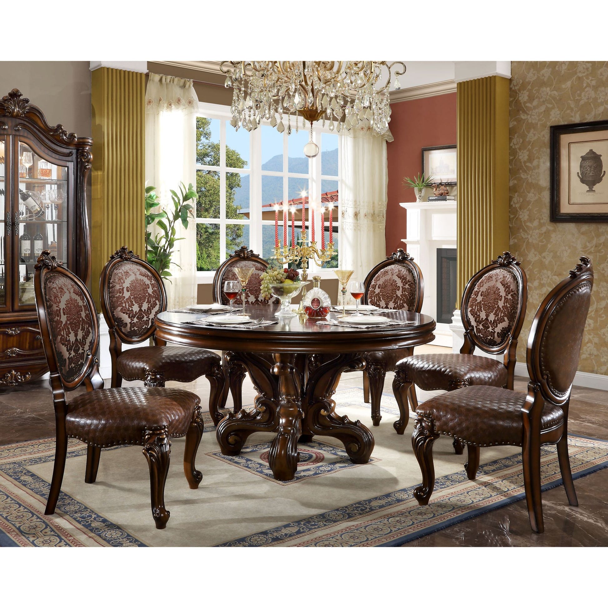 Brown and Cherry Oval Back Side Chairs (Set of 2) image 5