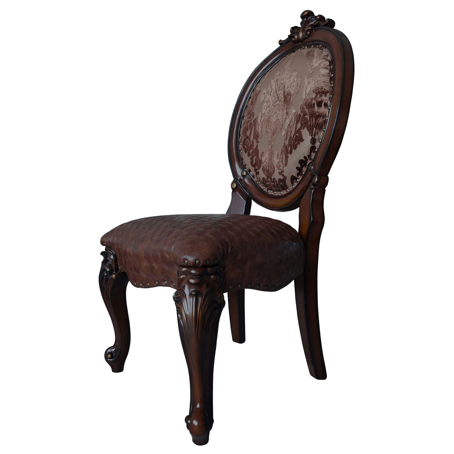 Brown and Cherry Oval Back Side Chairs (Set of 2) image 1