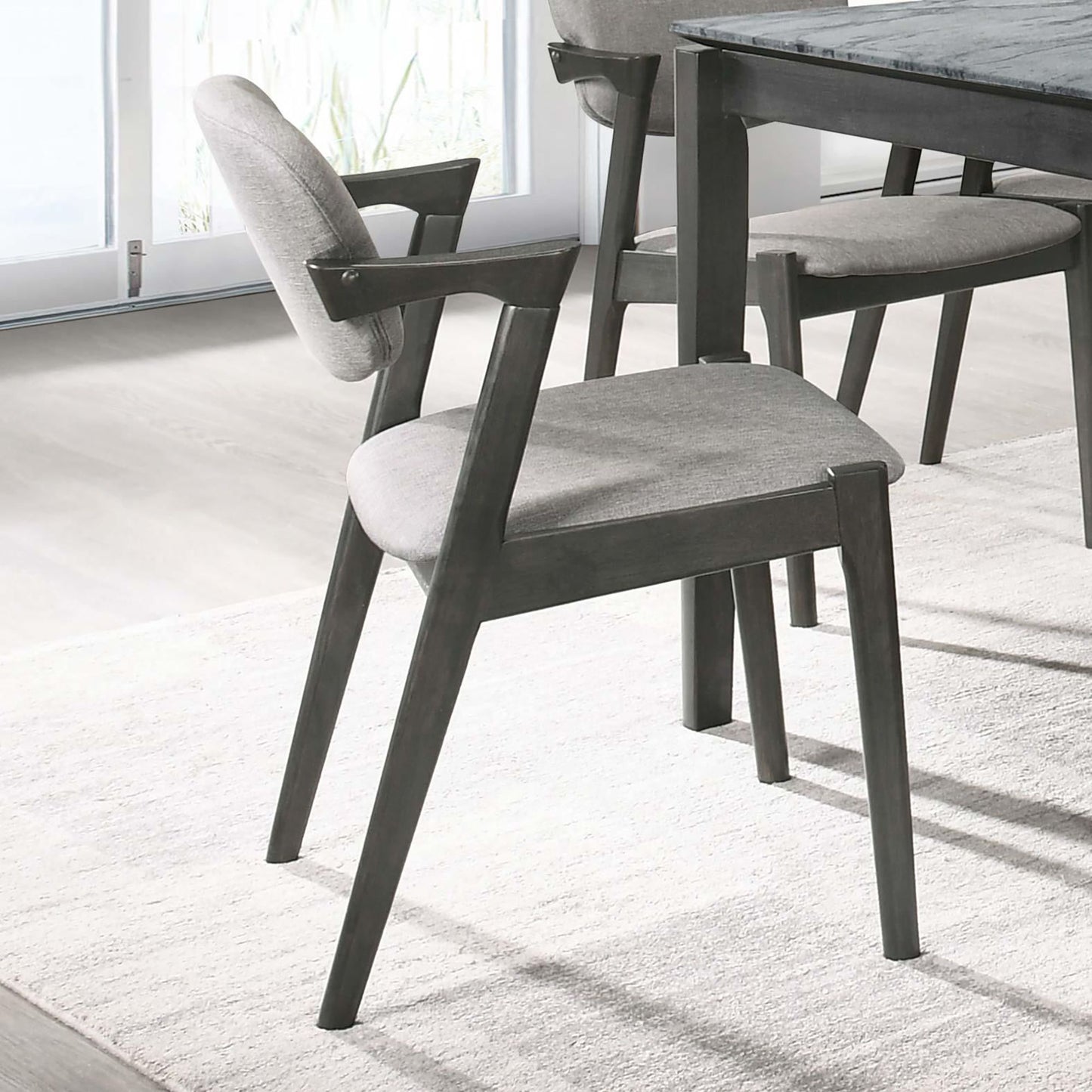 Brown Grey and Black Dining Chair (Set of 2) image 1