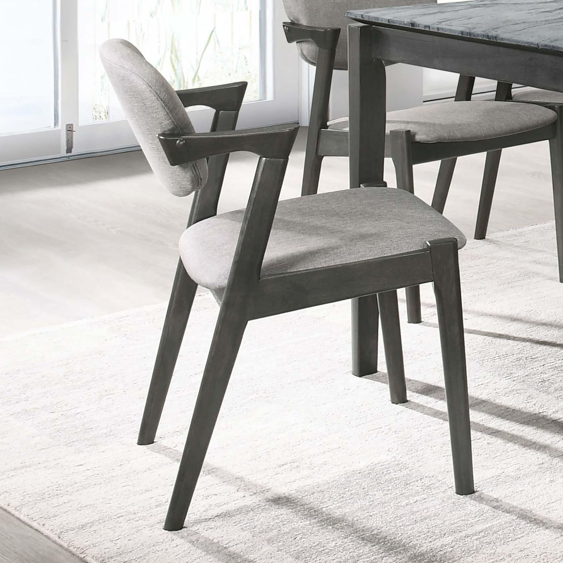 Brown Grey and Black Dining Chair (Set of 2) image 1