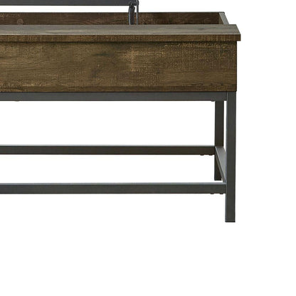Brown Oak and Sandy Black Lift Top Coffee Table image 4