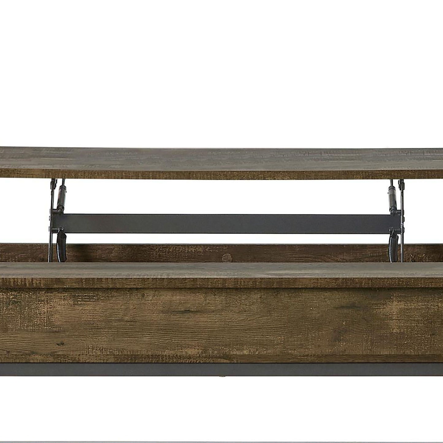 Brown Oak and Sandy Black Lift Top Coffee Table image 3
