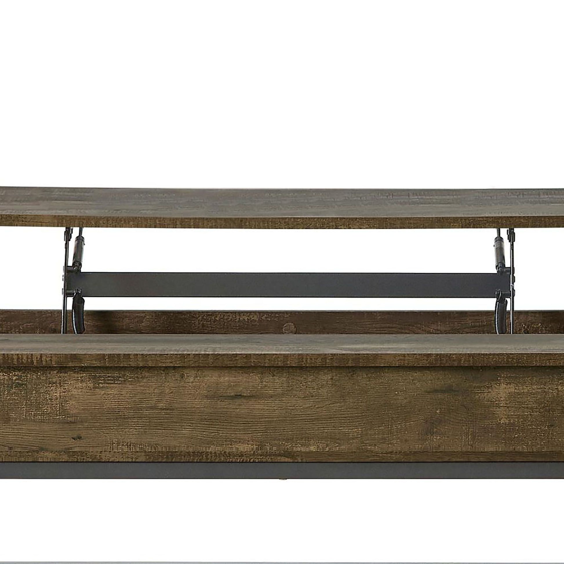 Brown Oak and Sandy Black Lift Top Coffee Table image 3