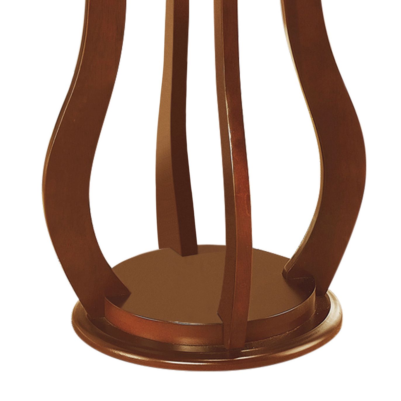 Brown Round Accent Table with Faux Marble Top image 3