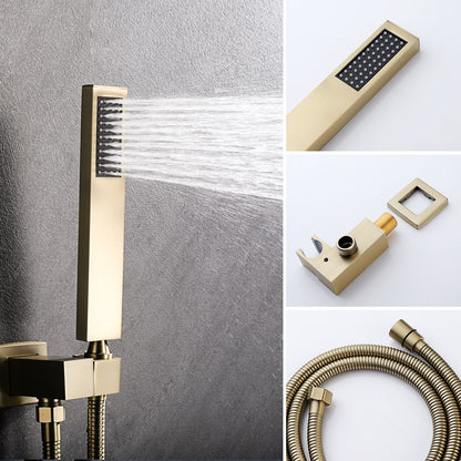 Brushed Gold 10 inches  Rain Shower Faucet Sets Complete With Shower System image 5