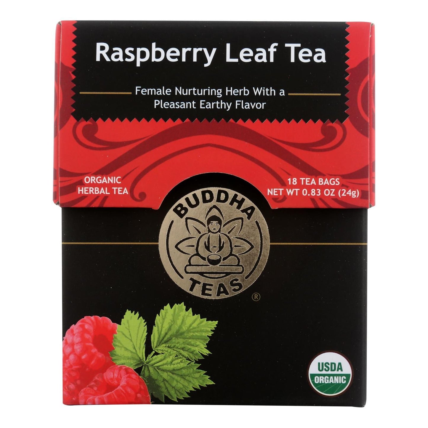 Buddha Teas - Organic Tea - Raspberry Leaf - Case Of 6 - 18 Count image 1
