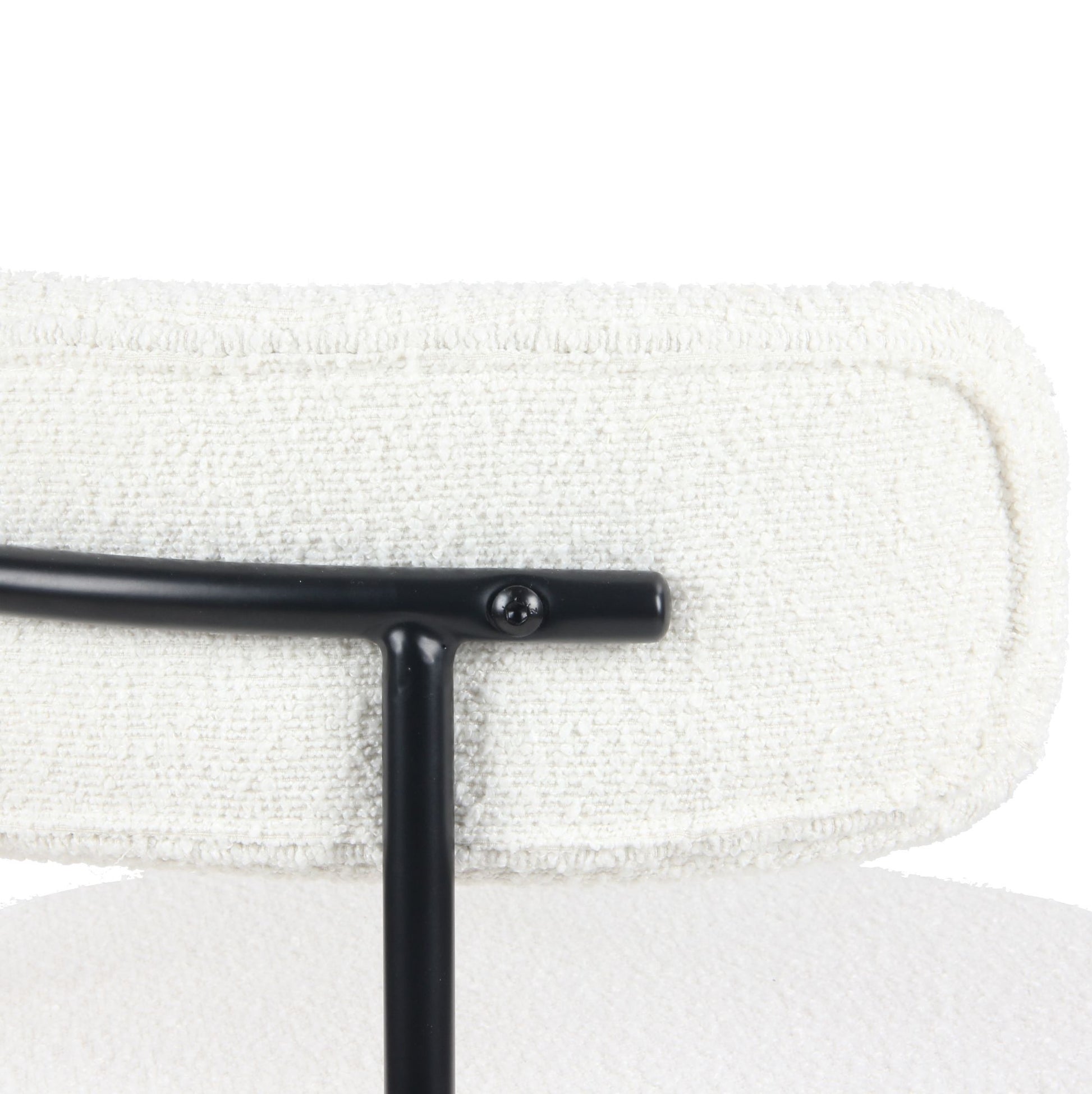 Burbank Modern Round Boucle Dining Chairs, Set of 2, White image 7