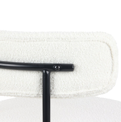 Burbank Modern Round Boucle Dining Chairs, Set of 2, White image 7